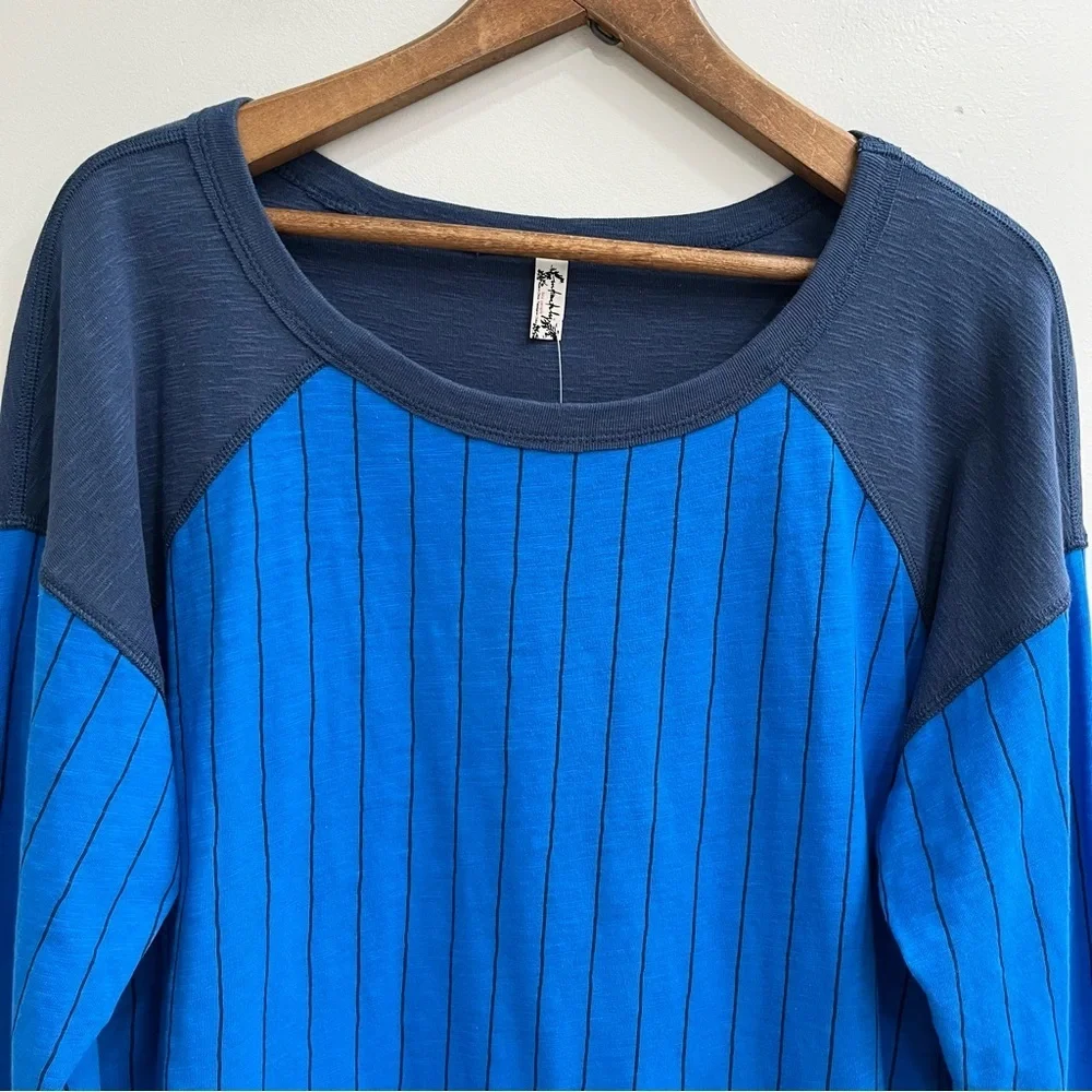 Free People Intimately Rebel Heart Pullover in blue marin stripes casual small